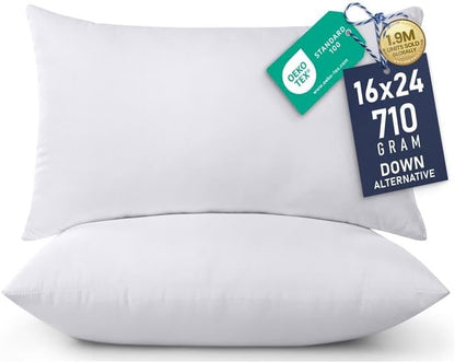 Utopia Bedding Pillow Inserts 16x24 - Set of 2 White Decorative Cushions for Sofa & Bed - Soft & Fluffy