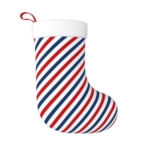 Christmas Stocking Hanging Decoration - Striped Holiday Socks 17.7 Inch - Color 16