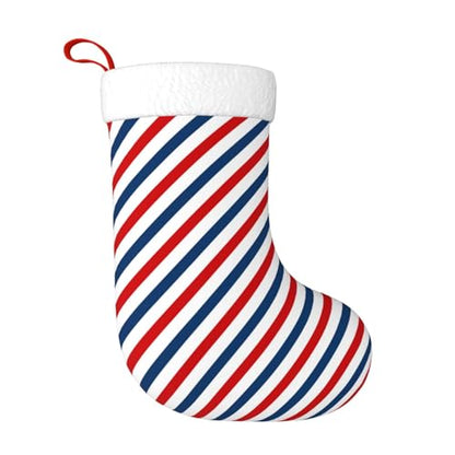 Christmas Stocking Hanging Decoration - Striped Holiday Socks 17.7 Inch - Color 16