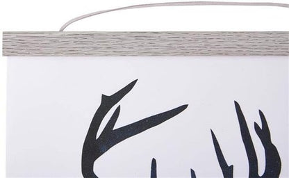 Benjia Magnetic Poster Hanger - Wood Frame for 17x24, 17x11, 17x22 Posters | Grey Hanging Kit for Artwork