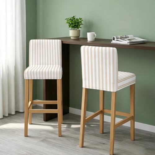 Espresso Brown Vintage Style Bar Stool Chair Covers Set of 4 with Back