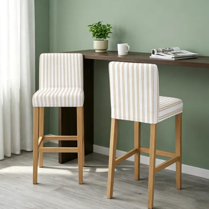 Espresso Brown Vintage Style Bar Stool Chair Covers Set of 4 with Back