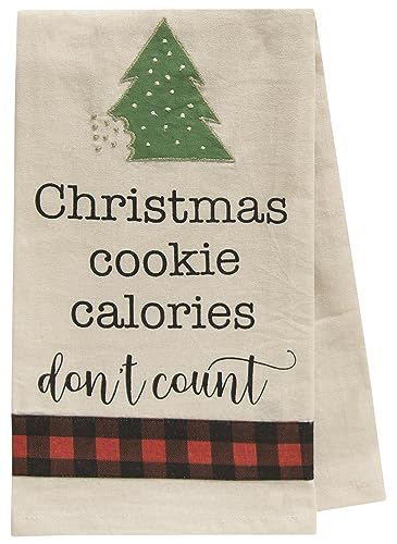 Christmas Cookie Calories Don't Count Dish Towel - Festive Kitchen Decor