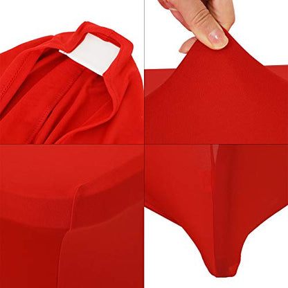 Red 8FT Stretch Fitted Spandex Table Cover Pack of 2 for Party Wedding Event