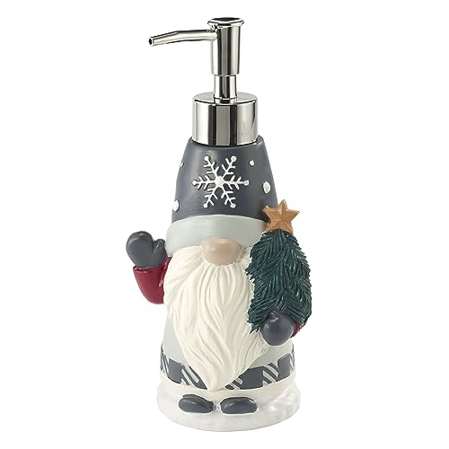 Holiday Gnome Soap Dispenser / Lotion Pump – Christmas Decor, Hand-Painted Resin