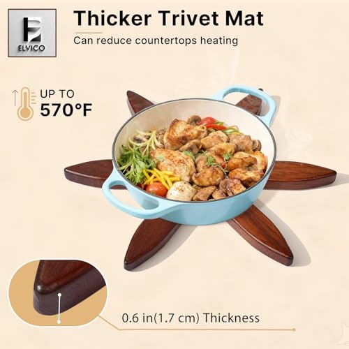 Wooden Tree Trivets Set of 4 with Stand - Heat-Resistant Kitchen Decor