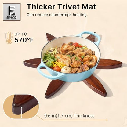 Wooden Tree Trivets Set of 4 with Stand - Heat-Resistant Kitchen Decor