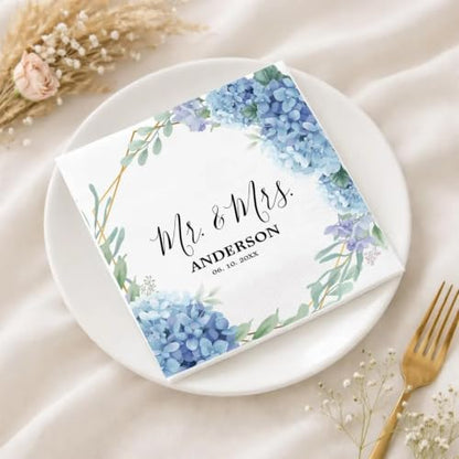 Personalized Wedding Napkins - Custom Elegant Reception Decor DS 03