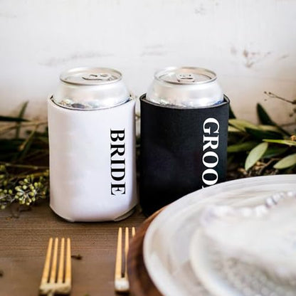 GroomBrideGifts Groom and Bachelor Party Groomsmen Favors Novelty Can Cooler, Set of 7 Beer Can Coolies.