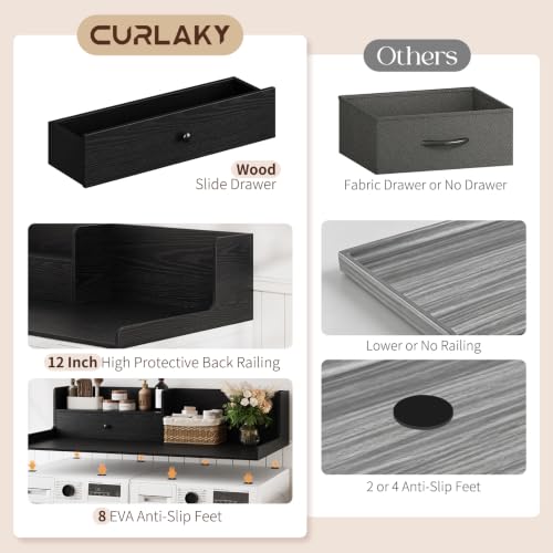 Laundry Room Countertop with Large Wooden Drawer for Organization