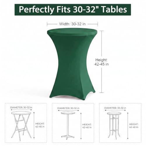 ArtSocket Fitted Cocktail Table Covers 4-Pack - Green & Red, 32 Inch Diameter