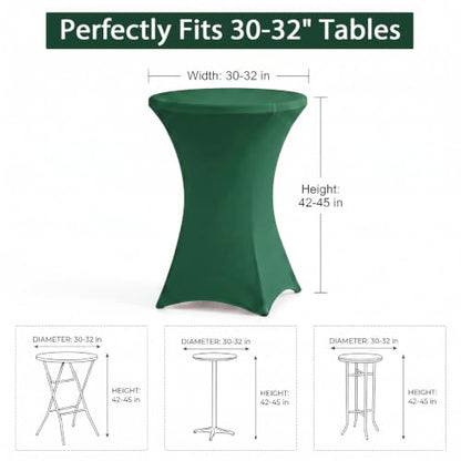ArtSocket Fitted Cocktail Table Covers 4-Pack - Green & Red, 32 Inch Diameter