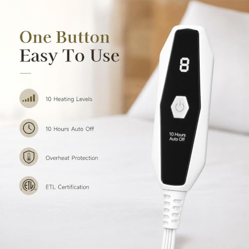 Full Size Electric Heated Mattress Pad with Fast Heating & Dual Control
