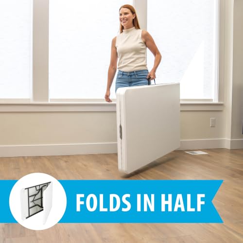8-Foot Folding Table with Impact-Resistant Edges for Indoor and Outdoor Use