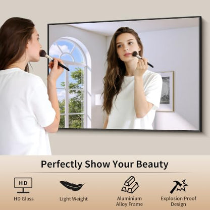 Black Bathroom Mirror 30x42 Rectangle Vanity Mirror for Over Sink - Variation: Black / 42"L x 30"W