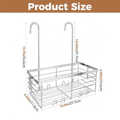 Hanging Shower Caddy for Seniors & Mobility Impaired - Bathroom Storage Rack with Hooks