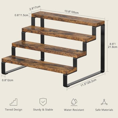 4 Tier Wooden Perfume Display Stand Organizer for Fragrance Collection