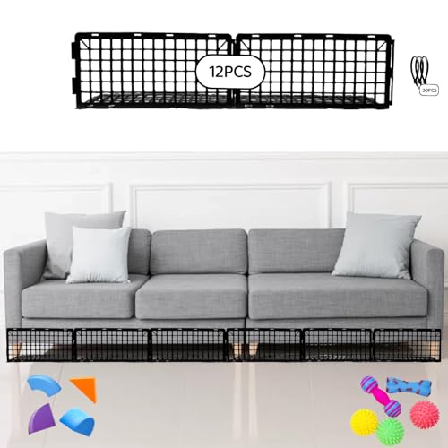 12Pcs Under Couch Blockers for Pets - Adjustable Plastic Bed & Sofa Seals