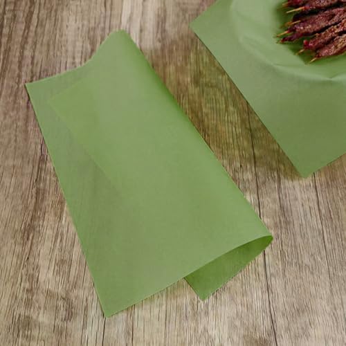 Green Wax Paper Sheets for Food - 100Pcs, 6x6 Inches, Greaseproof Deli Wraps