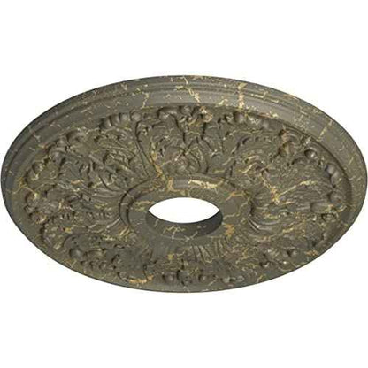 Ekena Millwork 16 1/2"OD x 3 5/8"ID x 1 1/8"P Apollo Ceiling Medallion Fits Canopies up to 5 5/8" Ceiling Medallion, Witch Hazel Crackle