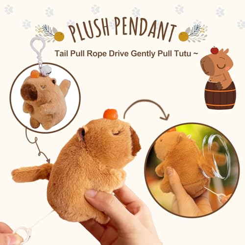 Capybara Plush Gift Set - Stuffed Animal, Keychain, Bag, Towel, Hair Pins & Accessories for Girls