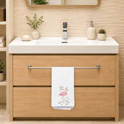 Pink Flamingo Mahjong Kitchen Dish & Hand Towels 16x24 - Decorative & Absorbent