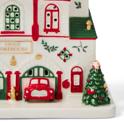 Spode Christmas Tree Village Fire Station Collectible Figurine - Holiday Decor