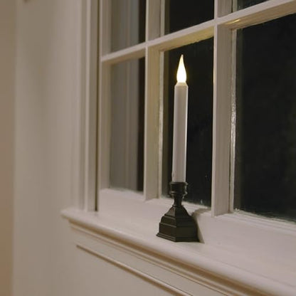 Antique Bronze Battery Operated LED Window Candle with Sensor & 8-Hour Timer - Pack of 4