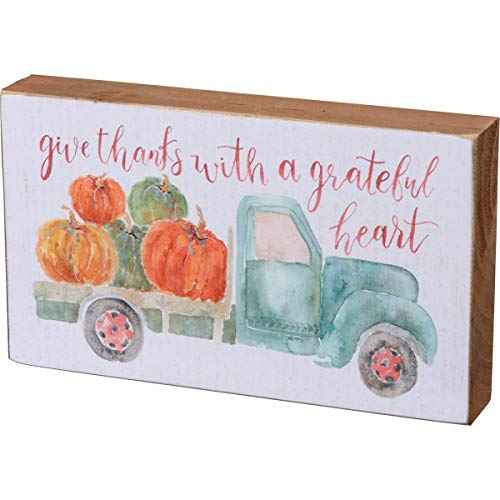 Primitives by Kathy Home D?cor Sign, 6 x 3.5-Inch, Grateful Heart