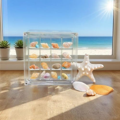 16 Grids Acrylic Display Box Clear Magnetic Shadow Box 11.8x11.8cm - Variation 16