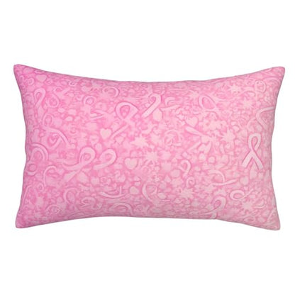 Pink Ribbon Breast Cancer Awareness Pillow Protector 14x20 Inches