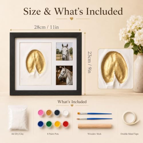 Horse Hoofprint Clay Kit with Frame & Paint Set - Black Variation