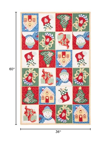 Safavieh Chelsea Wool Area Rug 3x5 White & Multi Farmhouse Style - HK274A