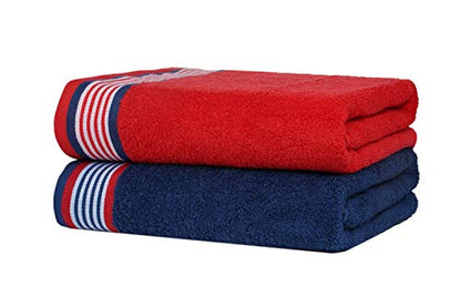 CASA COPENHAGEN 6-Piece Blue and Red Bathroom Towel Gift Set 550GSM