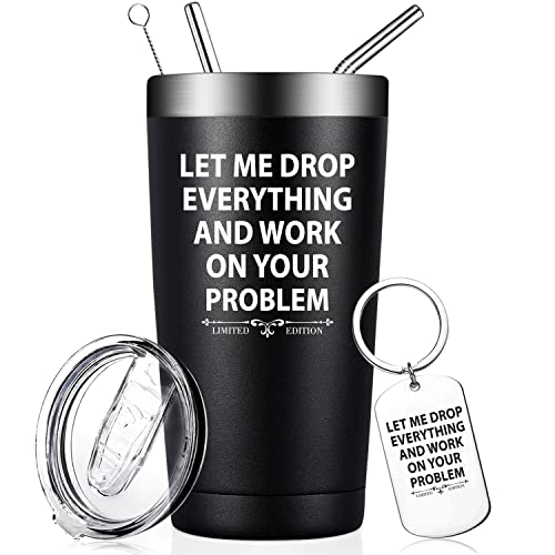 Fufandi 20oz White Elephant Tumbler Cup Let Me Drop Everything - Black