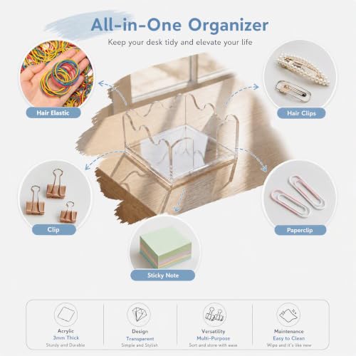 Scalloped Acrylic Sticky Note Holder for Desk Organization