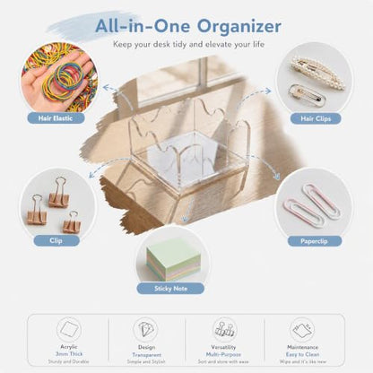 Scalloped Acrylic Sticky Note Holder for Desk Organization