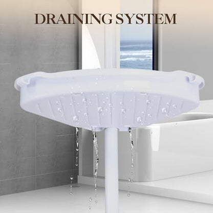 4-Tier Tension Pole Shower Caddy – Adjustable Bathroom Organizer, White