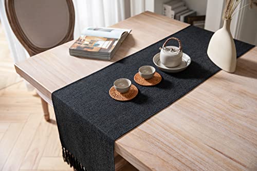 Classic Burlap & Black Table Runner 36x13 Inches Rustic Farmhouse Decor - Variation of THIS listing