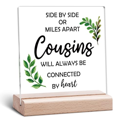 Cousin Gift Acrylic Desk Sign for Women - Sister Birthday & Holiday Decor