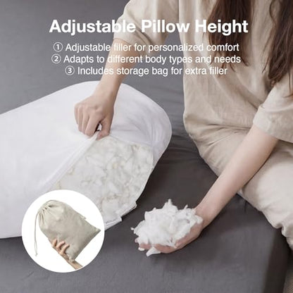 Adjustable Side Sleeper Pillow for Neck and Shoulder Pain Relief