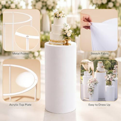 Party Water-Weighted Cylinder Stands Set with 5 Heights for Events