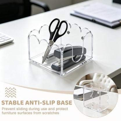 Clear Acrylic Sticky Note Holder Set - 3 Pieces Desk Organizer for 3x3 Notes