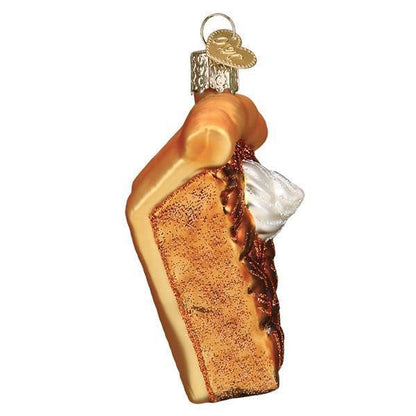 Pecan Pie Christmas Ornament - Hand-Painted Blown Glass Holiday Decor