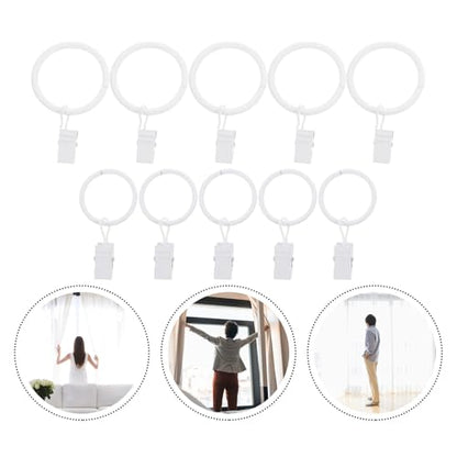 20pcs Iron Curtain Clip Rings with Hooks for Curtains - Heavy Duty Support