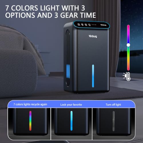 Quiet Black Dehumidifier for Home & Basement with 98oz Tank & Timer - Sleep Mode