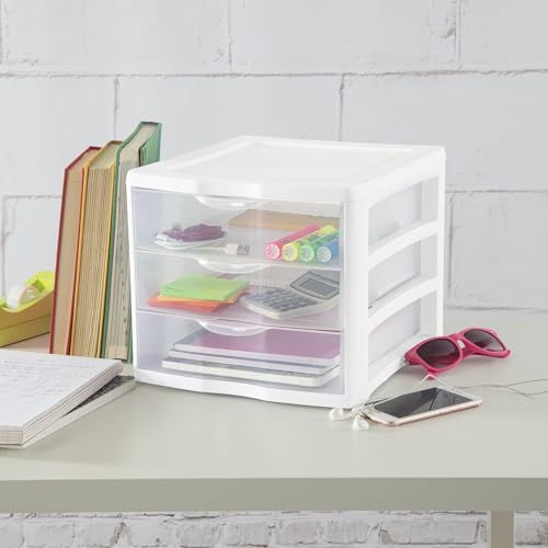 3 Drawer Clear Storage Organizer for Office, Crafts, and Home - Single