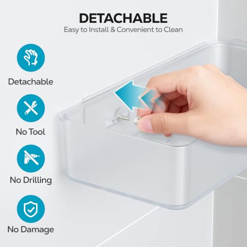 Nieifi Adhesive Corner Shower Caddy Set - Clear, 5 Pieces