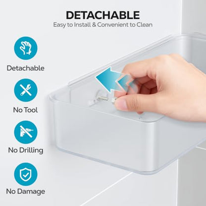 Nieifi Adhesive Corner Shower Caddy Set - Clear, 5 Pieces