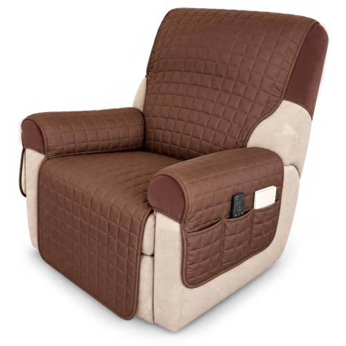 Non-Slip Recliner Cover with Pockets for 22-inch Coffee Recliners - Washable